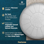 Marrakesh Gallery Genuine Leather Round Pouf Unstuffed - Image 6