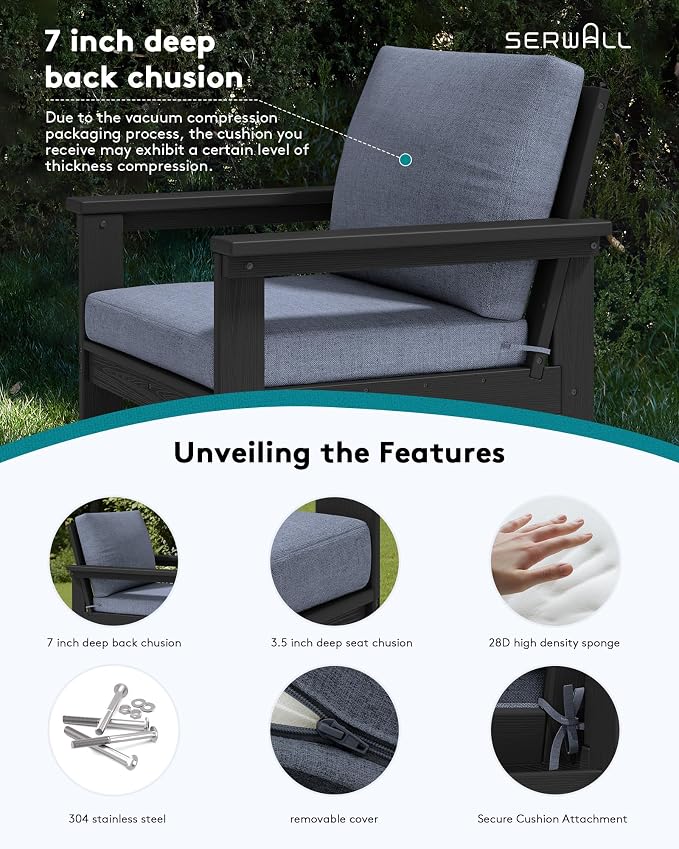 SERWALL HDPE Patio Furniture Set - Image 5