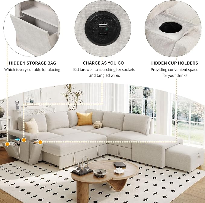 Merax L-Shaped Modular Sofa - Image 5