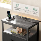 Huuger Night Stand with Charging Station, 4 Drawer Dresser - Image 4
