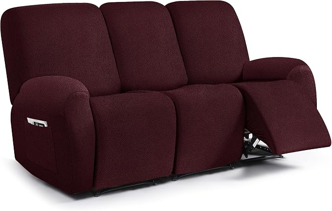 ANARACHON Leather Look Recliner Couch Cover, 8-Pieces Stretch Recliner Sofa by ANARACHON