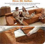 MONVANE 141" U Shaped Cloud Sectional Couch - Image 5