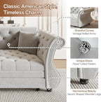 83.8" Oversized Pull Out Sofa Bed, Chesterfield Velvet Sleeper Sofa Couch - Image 4