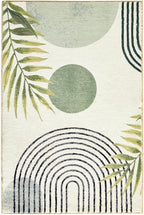 RoomTalks Mid Century Modern Washable Rug, Abstract Tropical Leaves Non Slip - Image 8