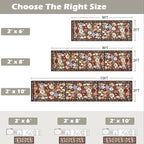 Black Brown Floral Hallway Runner Rug 2x6 - Image 2