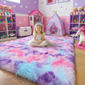 Amdrebio Pink Blue Purple Area Rug 4x6 by Amdrebio