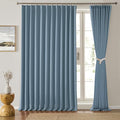 Dusty Blue Pleat Wide Width Drapes 80 x 84 inch Long 2 Panels by KEQIAOSUOCAI