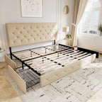 Allewie Upholstered King Size Platform Bed Frame - Image 8