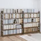 HCHQHS 5 Tier Bookshelf, Adjustable Industrial Bookcase, Vertical Tall Book - Image 2