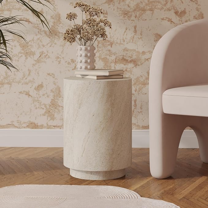 LeisureMod 14” Wide Round Side Table in Fiberstone - Image 5