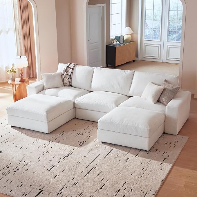 Cloud Couch Sectional 113.8'' Oversized Modular Deep Seat Sofa U Shaped Comfy - Image 9