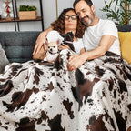 BEDELITE Fleece Blanket Soft Plush Twin Size Blanket Brown Cow 60"x80" | Ultra - Image 3