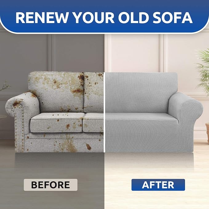 Stretch Couch Covers for Sofa, 3 Cushion Couch Slipcover, Elastic Bottom for - Image 8
