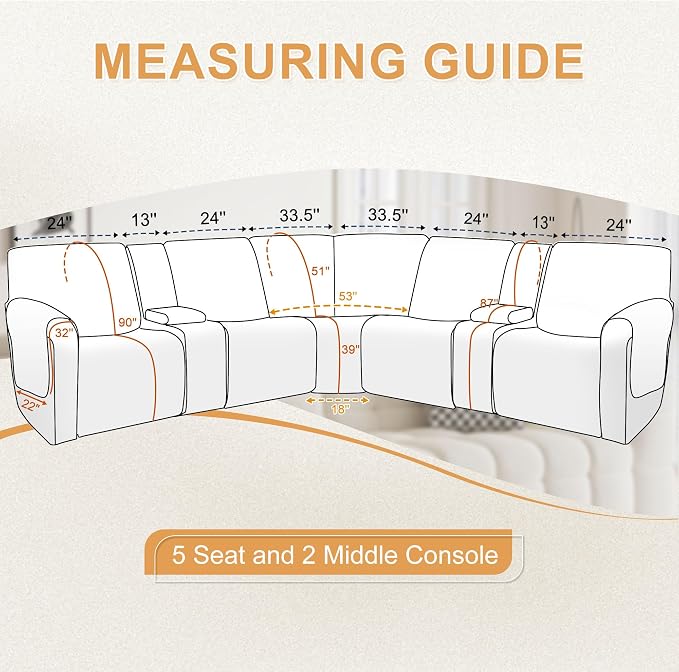 HDCAXKJ 100% Waterproof Reclining Sectional Couch Covers L Shape Recliner Sofa - Image 2