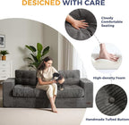 MAXYOYO Oversized Loveseat Sofa Couch, Upholstered Bean Bag Chair Cloud 3-Seat - Image 6