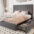 Allewie Full Size Storage Bed Frame, Vertical Channel Tufted Adjustable by Allewie