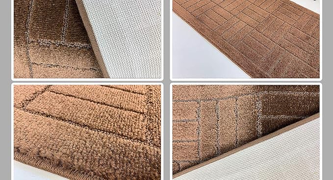 Custom Length Hallway Runner Rug, Slip Resistant, Bricks Brown, 26 Inch X 31 - Image 6