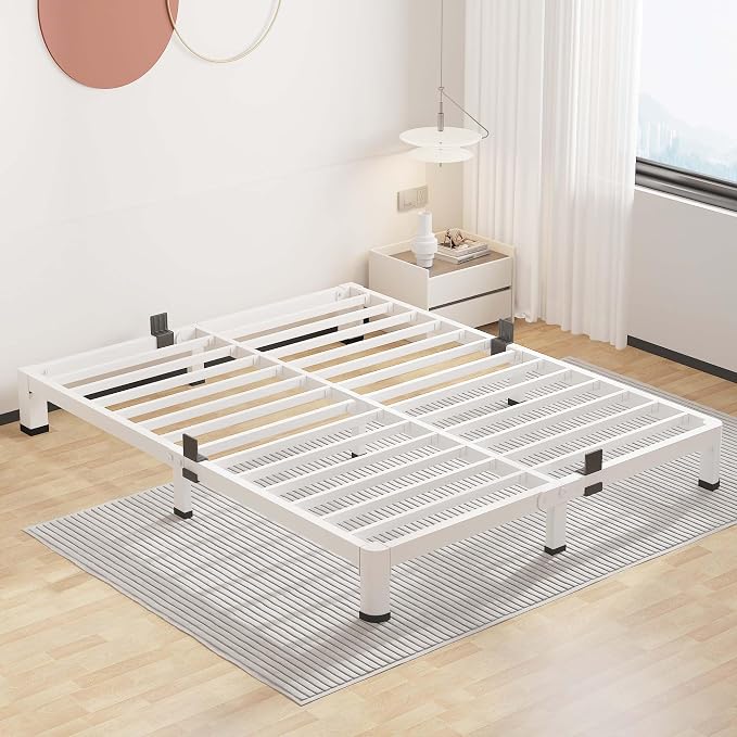 ROIL 4 Inch White Queen Bed Frame by ROIL