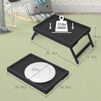 Artmeer Bed Tray Table with Folding Legs, Bamboo Breakfast in Bed - Image 3