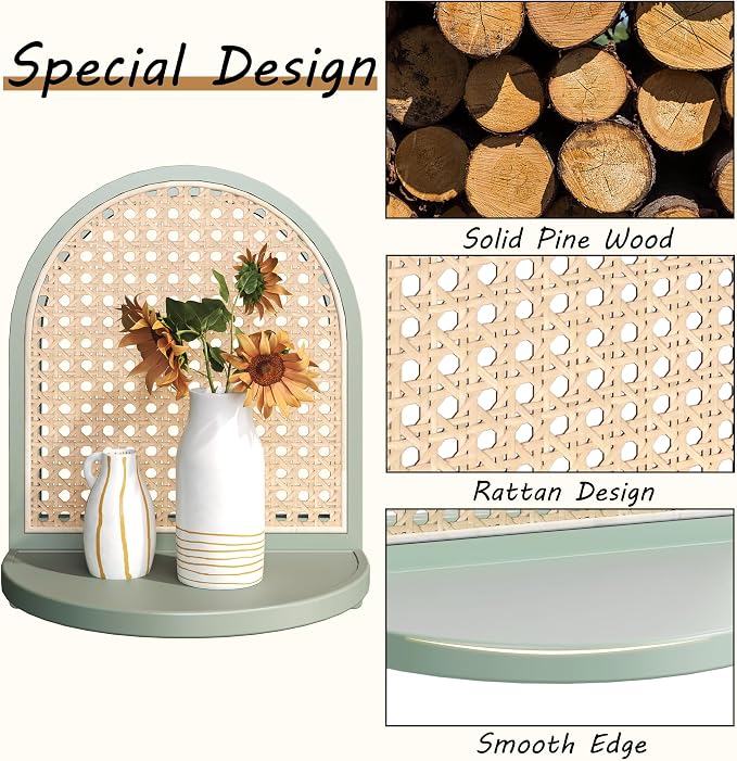 Arched Rattan Wall Shelf - Image 5
