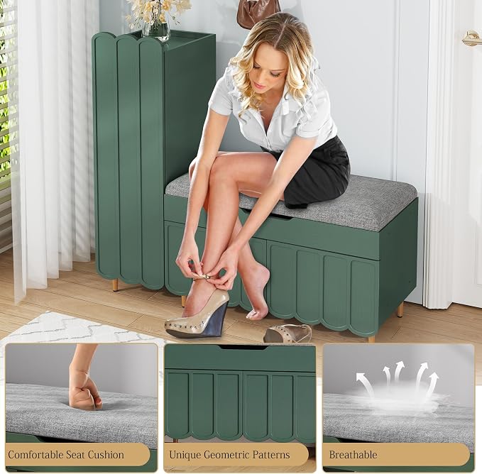 3More Shoe Organizer Cabinet, Entryway Bench - Image 4
