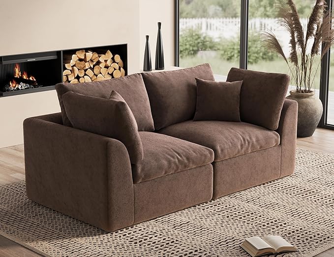 ohllob 78.9" Loveseat Sofa, Cloud Boneless Couches by Ohllob