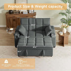 Auvsoce 65'' Chaise Lounge Chair Indoor, 3-in-1 Convertible Sofa Bed - Image 2