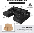 Weture 108” Modular Sectional Couches, Modern Modular U-Shape Sofa - Image 2