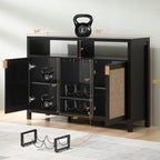 SICOTAS Rattan Coffee Bar Cabinet, Modern Liquor Cabinet - Image 3