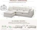 GRUSIGN 110'' Oversized Cloud Sectional Boneless Couch - Image 2