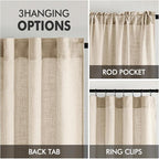 MIULEE Light Taupe Linen Curtains 52x72 Inch Length - Image 3