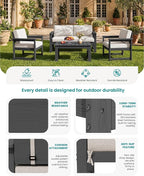 SERWALL Gray HDPE Outdoor Loveseat - Image 4