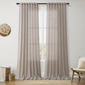Stone Beige Linen Curtains 96 Inches Long by Nanspring