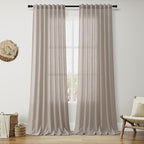 Stone Beige Curtains 90 Inches Long by Nanspring
