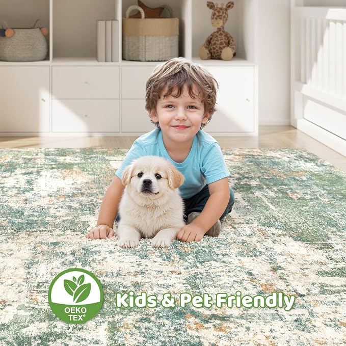 LOONGRUG 7x10 Area Rug Washable Large Neutral Modern Living Room Rugs | - Image 7