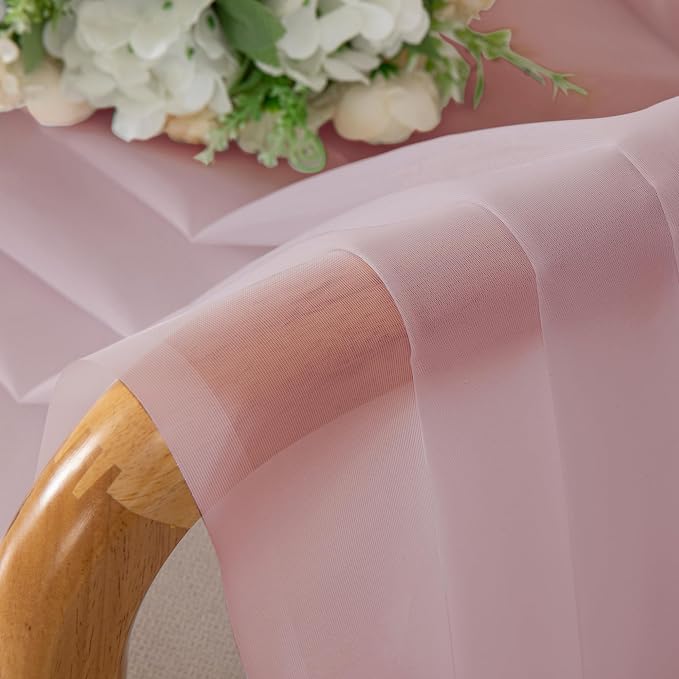 Blush Pink Sheer Curtains 120 Inches Long 2 Panels - Image 6