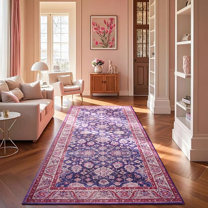 Washable Runner Rug, 2x6Ft Floral Runners by Rtizon