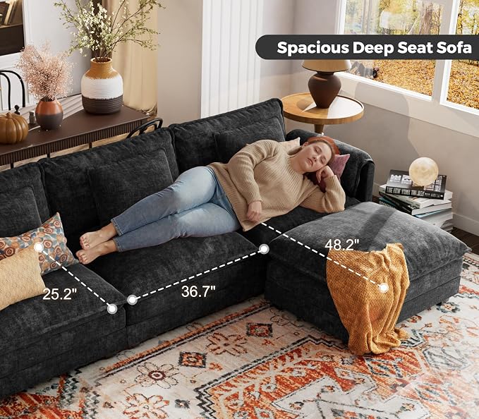 ELUCHANG Oversized 79" Modular Sectional Sofa Bed, Comfy Cloud Couch - Image 8