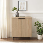 Walker Edison Reema Fluted Door Accent Table, 32 Inch, Coastal Oak - Image 3