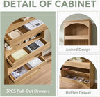 IFGET 76" Tall Arched Bookcase - Image 4