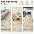 Soalmost Washable Area Rug 8x10 Large Soft Living Room Rugs Light Brown | - Image 8