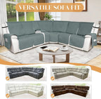 HDCAXKJ Reclining Sectional Couch Covers L Shape Recliner Sofa Middle Console - Image 5