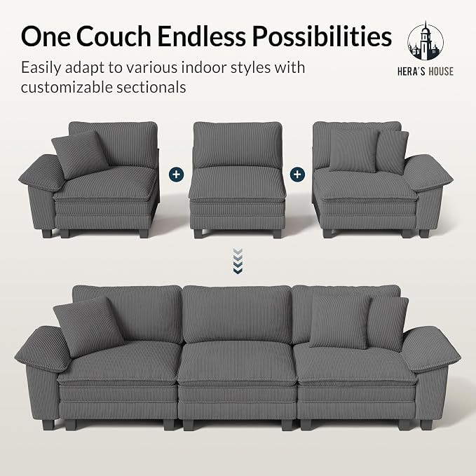 HERA'S HOUSE 158" Modular Sectional Sofa, Oversized U Shaped Couches - Image 7