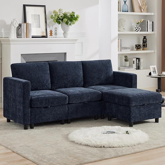 WUTUTUEE 83'' Modular Sectional Sofa Convertible L Shaped Couch Set by WUTUTUEE