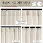 Extra Wide 100 Inch Ivory Beige Light Filtering Living Room Curtains 108 Inches - Image 5