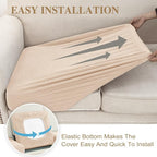 LA MEACK Couch Cushion Cover Chaise Lounge Cover Washable Separate Seat Chaise - Image 5