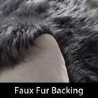 Latepis Large Rugs for Bedroom Dark Grey 6.7x10 Faux Sheepskin Fur Rug for - Image 4