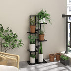 Laiensia 5 Tier Bamboo Plant Stand Rack 6 Potted Multiple Flower Pot Holder - Image 5