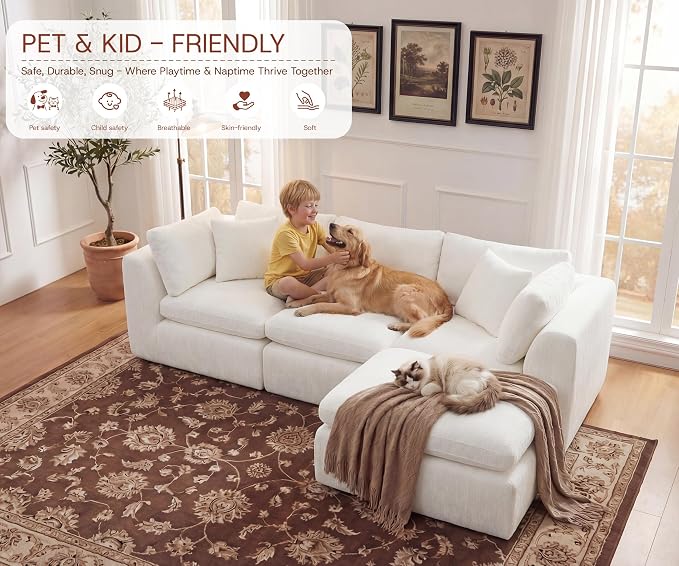 GRUSIGN 110'' Oversized Cloud Sectional Boneless Couch - Image 8