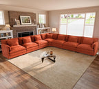 ELUCHANG 150" Oversized V-Shaped Cloud Couch Modular Sectional Sofa by ELUCHANG